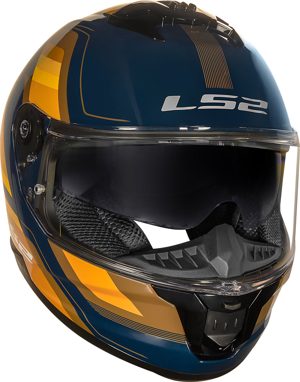 Capacete Ls2 Stream II ff808 Vintage Azul Amarelo