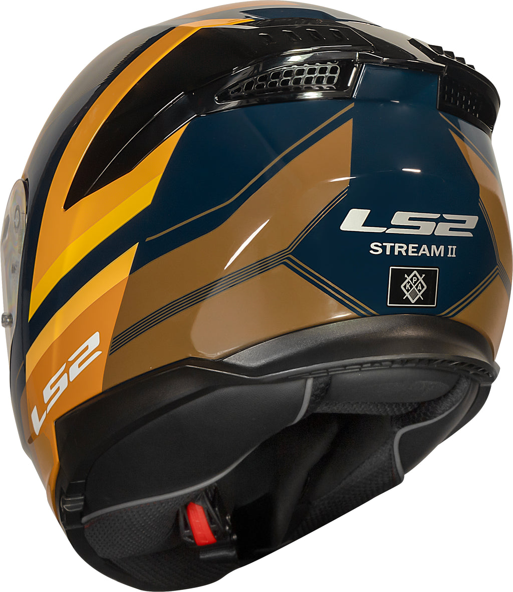 Capacete Ls2 Stream II ff808 Vintage Azul Amarelo