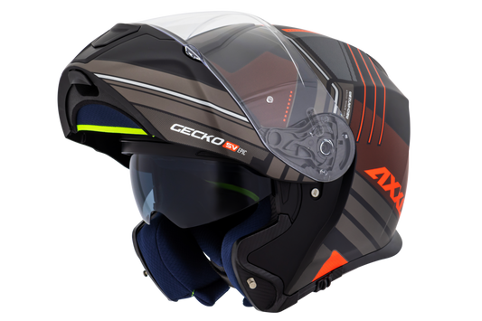 Capacete Axxis  Gecko Sv Epic B5 Vermelho Flourescente Matte