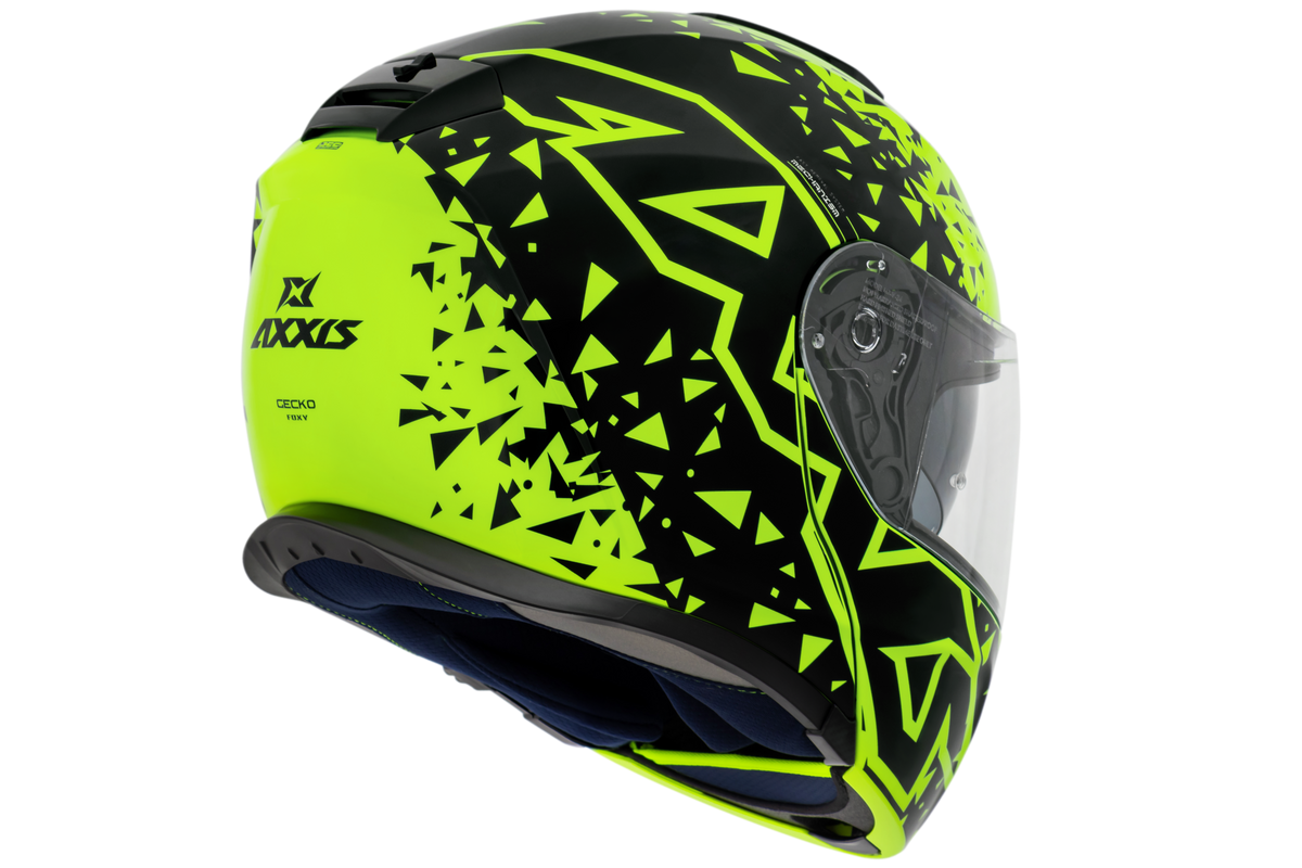 Capacete Axxis Gecko Sv Stamp B3 Amarelo Flourescente Brilho