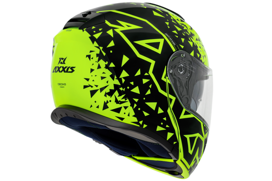 Capacete Axxis Gecko Sv Stamp B3 Amarelo Flourescente Brilho