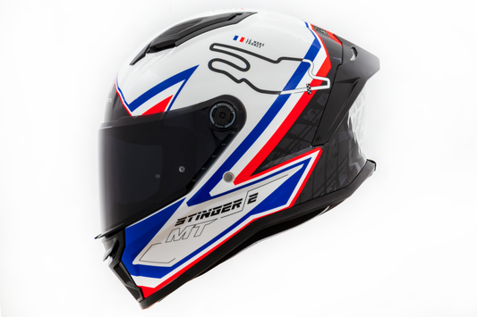 Capacete Mt Helmets Stinger 2 Grand Prix A7 France Brilho