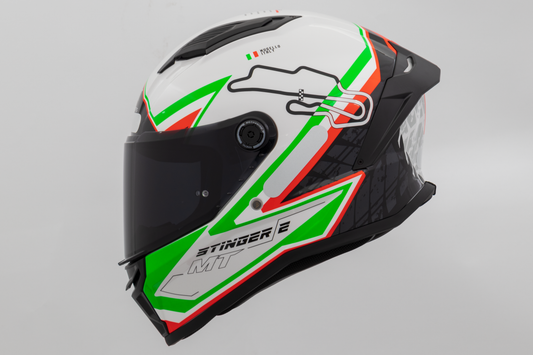 Capacete Mt Helmets Stinger 2 Grand Prix A0 Italy Brilho