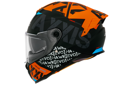 Capacete Axxis Hawk Evo Sv Spiffy B4 Laranja Matte