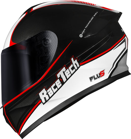 Capacete Race Tech Hit Plus Preto Branco