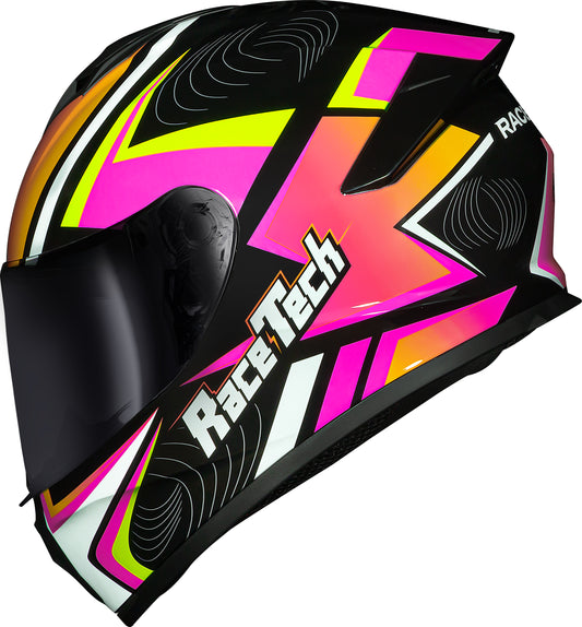 Capacete Race Tech Hit Draw Preto Rosa