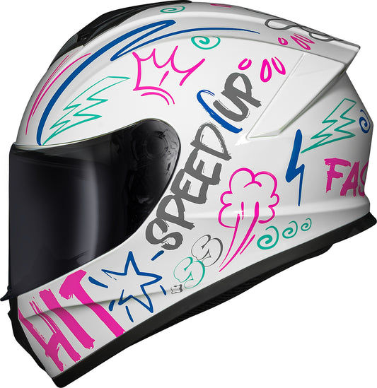 Capacete Race Tech Hit Faster Branco Rosa