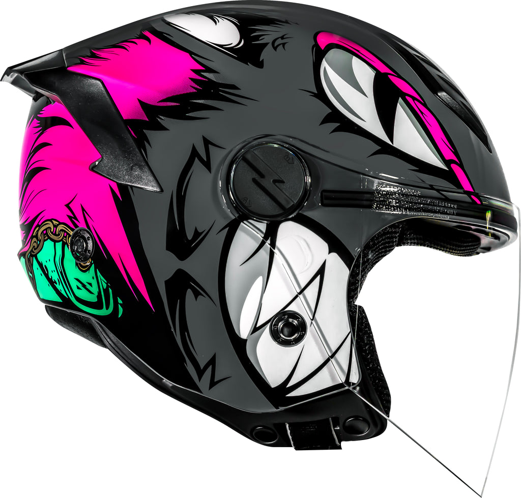 Capacete Norisk Neo Hyena Cinza Rosa