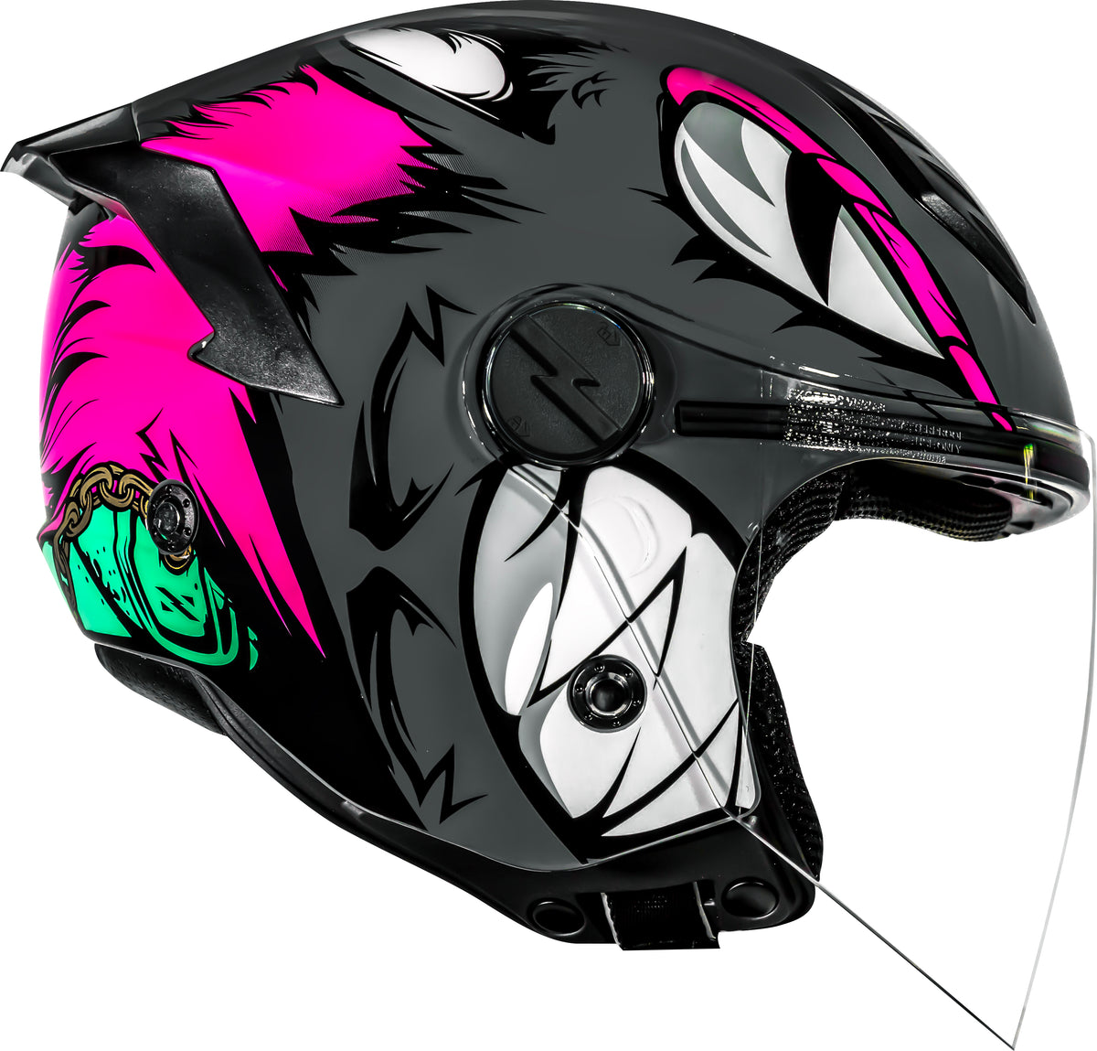 Capacete Norisk Neo Hyena Cinza Rosa