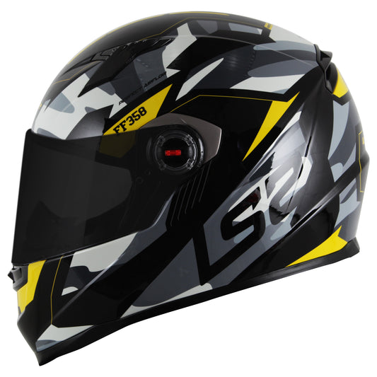 Capacete Ls2 Ff358 Classic Tank Preto Amarelo