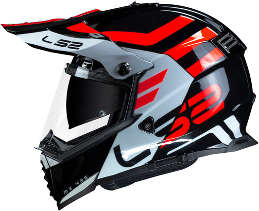 Capacete Ls2 Pioneer Evo MX436 Adventurer Preto Branco