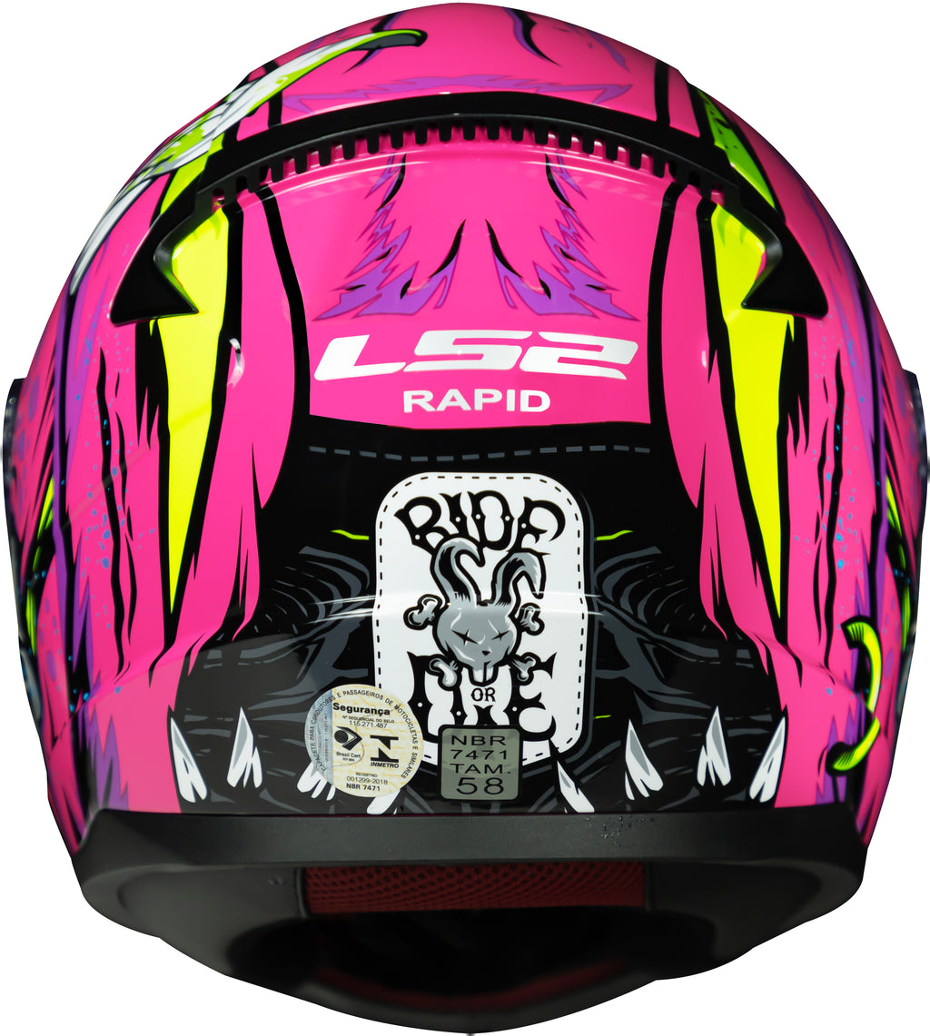 Capacete Ls2 Rapid ff353 Bad Ass Roxo