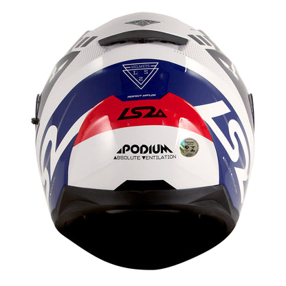 Capacete Ls2 Ff320 Stream Podium Preto Branco Azul