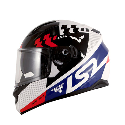 Capacete Ls2 Ff320 Stream Podium Preto Branco Azul