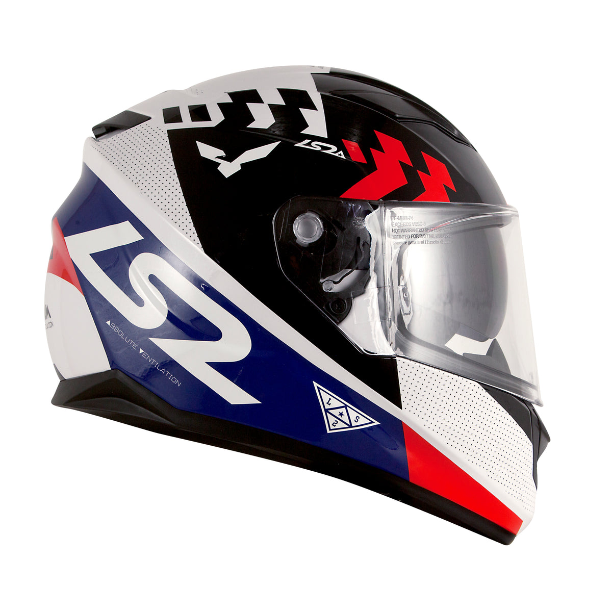 Capacete Ls2 Ff320 Stream Podium Preto Branco Azul