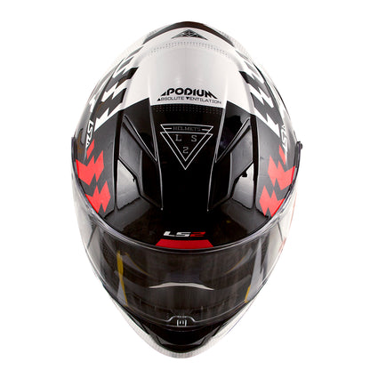 Capacete Ls2 Ff320 Stream Podium Preto Branco Azul