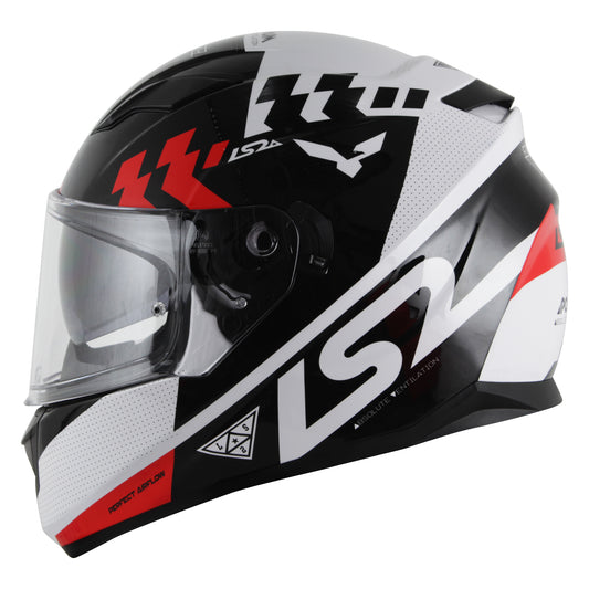 Capacete Ls2 Ff320 Stream Podium Preto Branco Vermelho