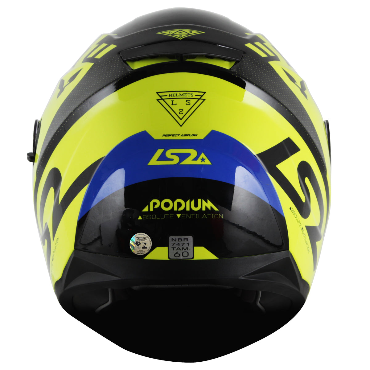 Capacete Ls2 Ff320 Stream Podium Amarelo Preto Azul