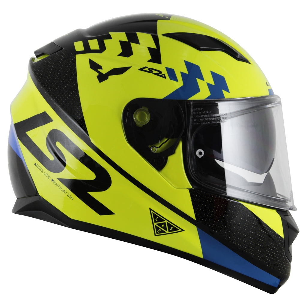 Capacete Ls2 Ff320 Stream Podium Amarelo Preto Azul