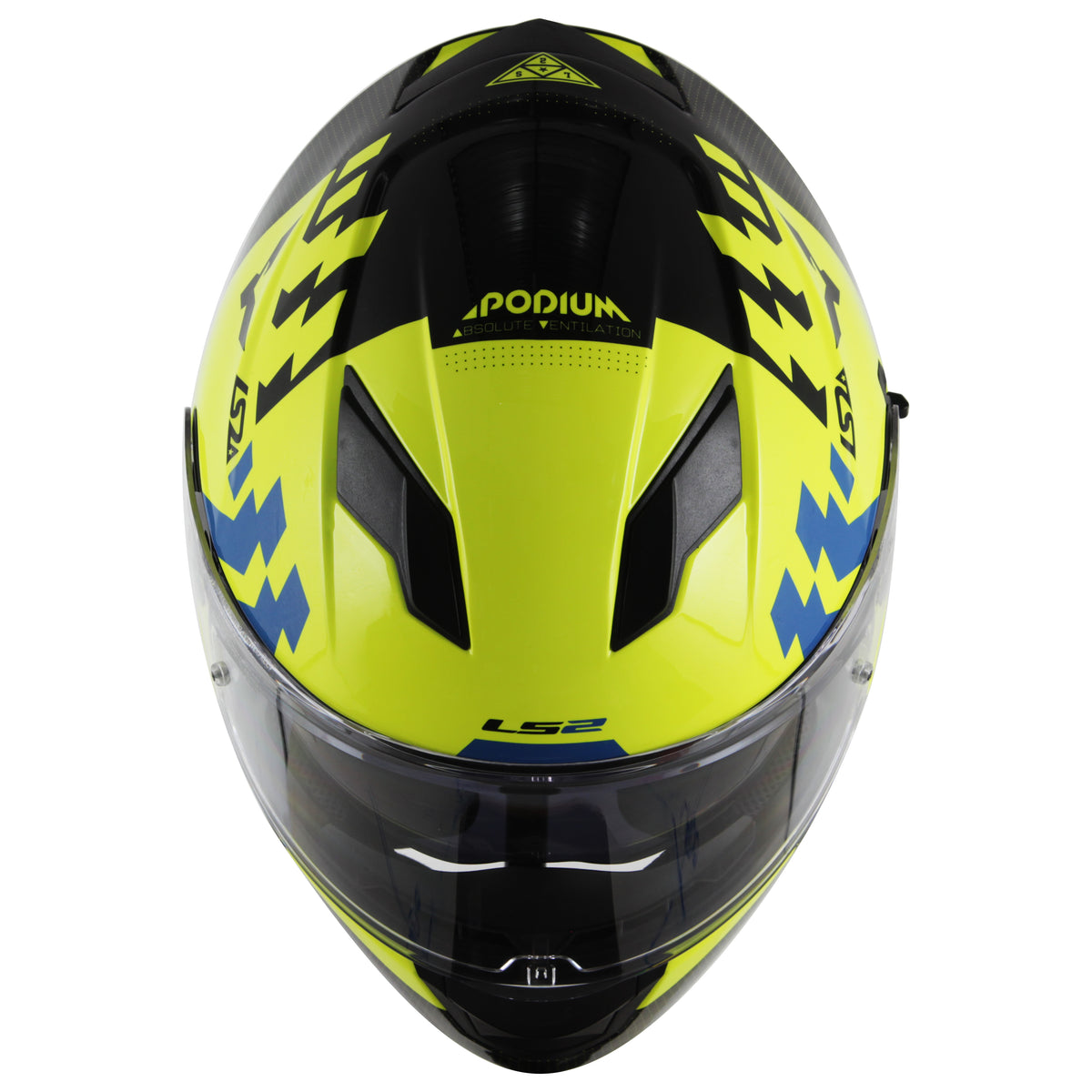 Capacete Ls2 Ff320 Stream Podium Amarelo Preto Azul
