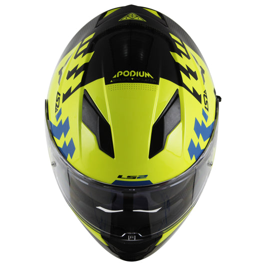 Capacete Ls2 Ff320 Stream Podium Amarelo Preto Azul