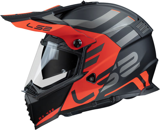 Capacete Ls2 Pioneer Evo MX436 Adventurer Preto Laranja