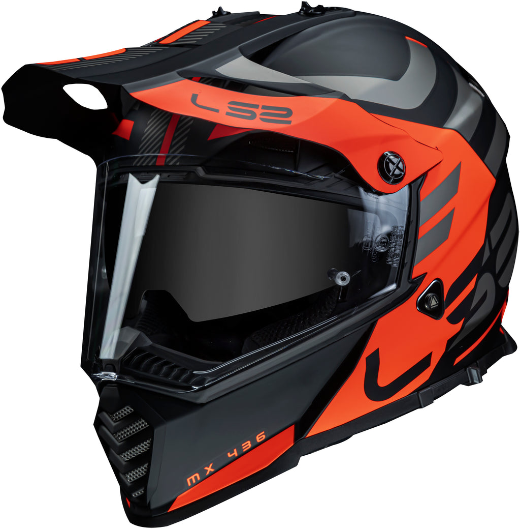 Capacete Ls2 Pioneer Evo MX436 Adventurer Preto Laranja