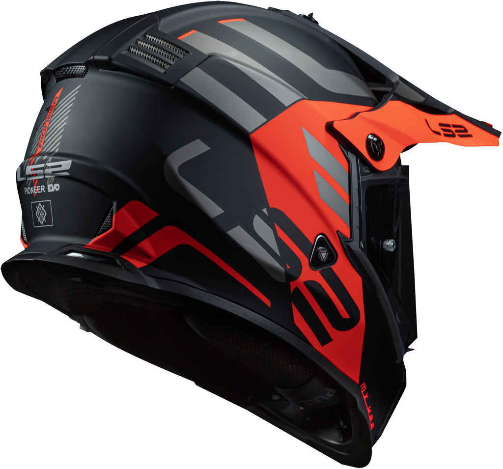 Capacete Ls2 Pioneer Evo MX436 Adventurer Preto Laranja