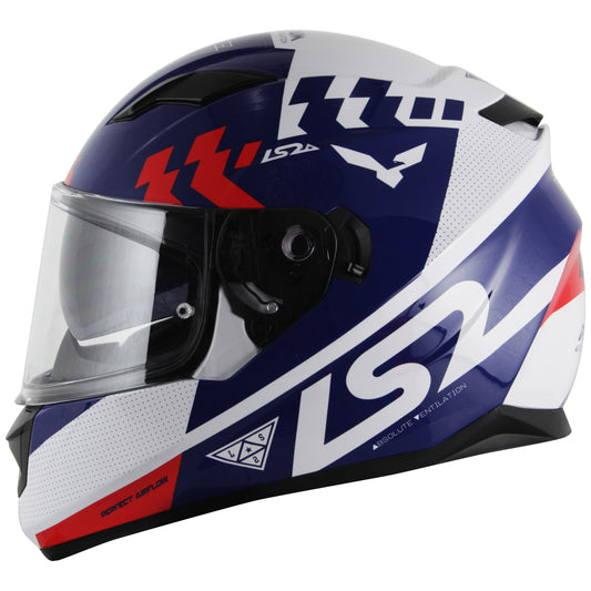 Capacete Ls2 Ff320 Stream Podium Azul Vermelho