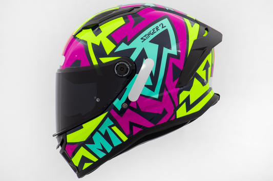 Capacete Mt Helmets Stinger 2 Meld C8 Rosa Brilho