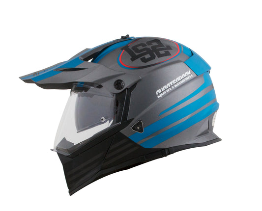 Capacete Ls2 Mx436 Pioneer Quarterback Azul