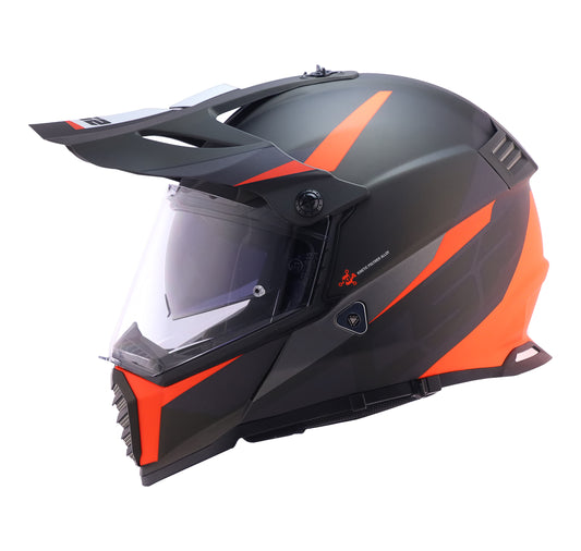 Capacete Ls2 Pioneer Evo MX436 Router Cinza Laranja