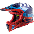 Capacete Ls2 mx437 Fast Evo Xcode Vermelho Azul