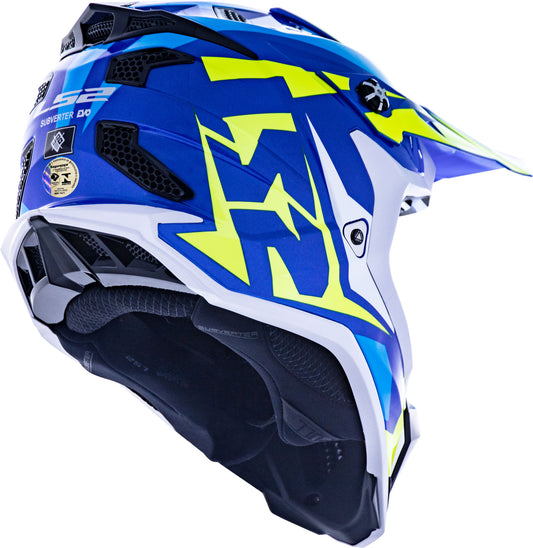 Capacete Ls2 mx700 Subverter Evo Nimble Azul Branco Amarelo