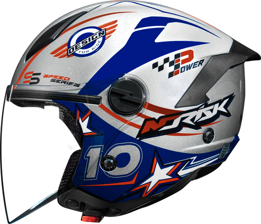 Capacete Norisk Neo Galaxy Prata Azul