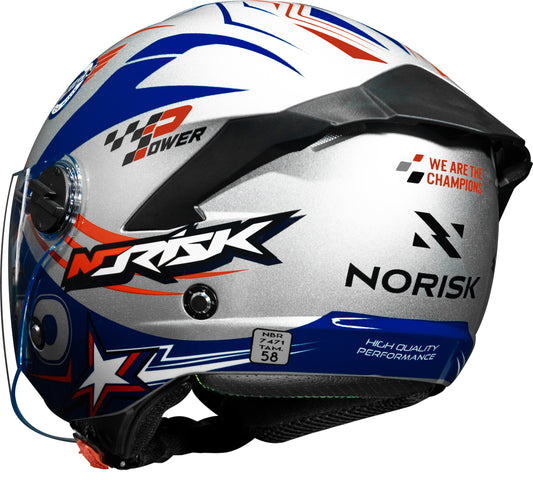 Capacete Norisk Neo Galaxy Prata Azul