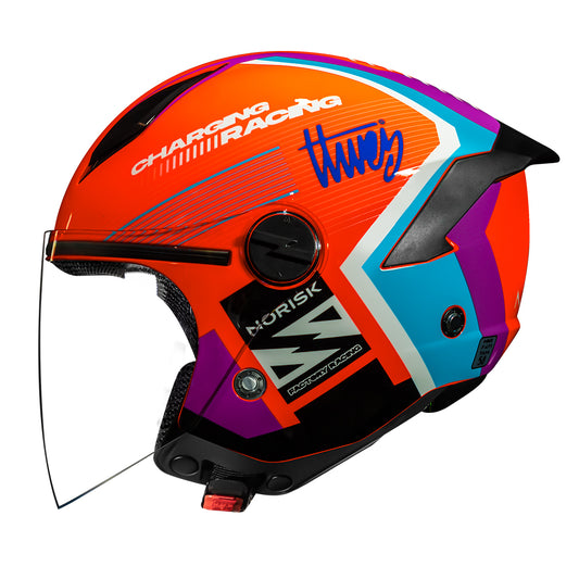 Capacete Norisk Neo Vizion Laranja Azul