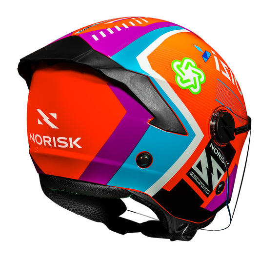 Capacete Norisk Neo Vizion Laranja Azul
