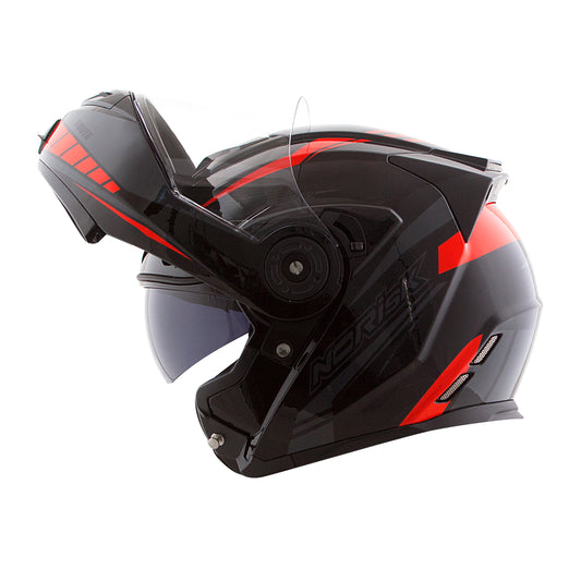 Capacete Norisk Route Motion Preto Vermelho