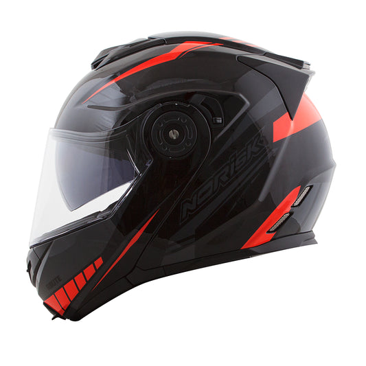 Capacete Norisk Route Motion Preto Vermelho