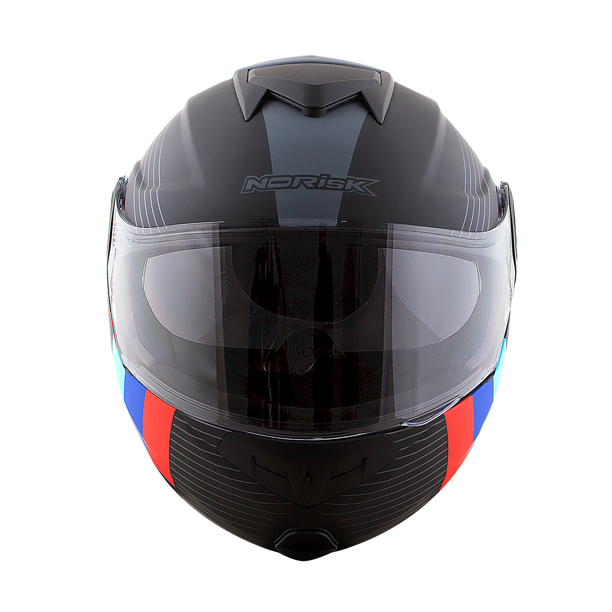 Capacete Norisk Route Stroke Preto Azul Vermelho