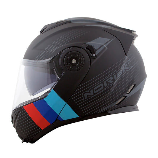 Capacete Norisk Route Stroke Preto Azul Vermelho