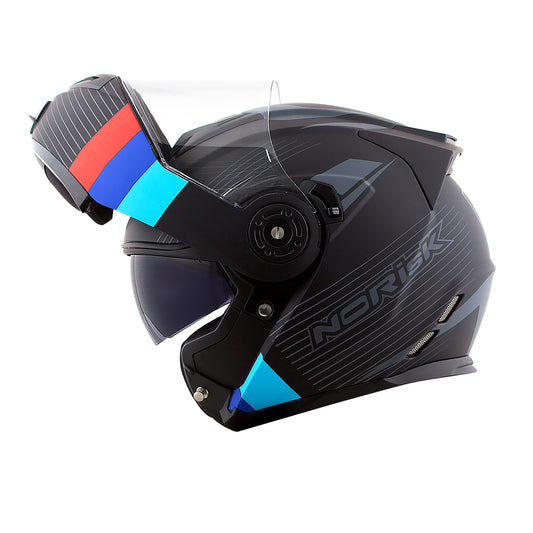Capacete Norisk Route Stroke Preto Azul Vermelho