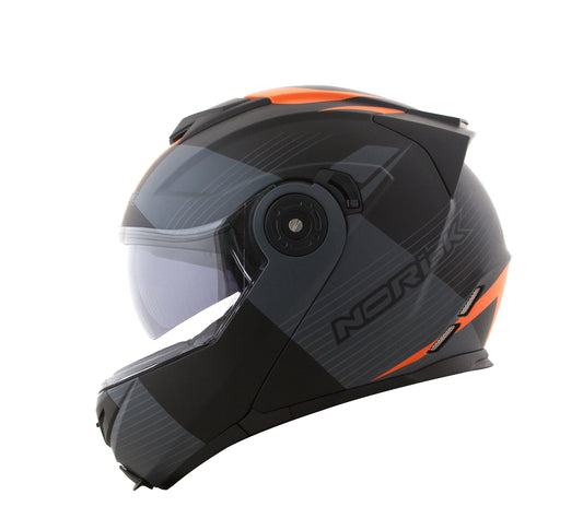 Capacete Norisk Route Stroke Preto Laranja