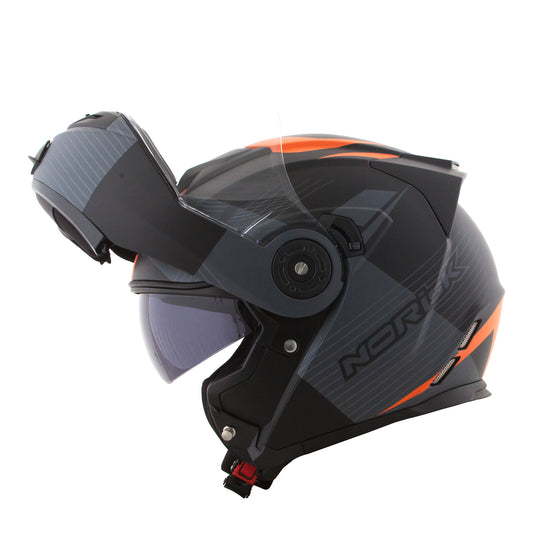 Capacete Norisk Route Stroke Preto Laranja