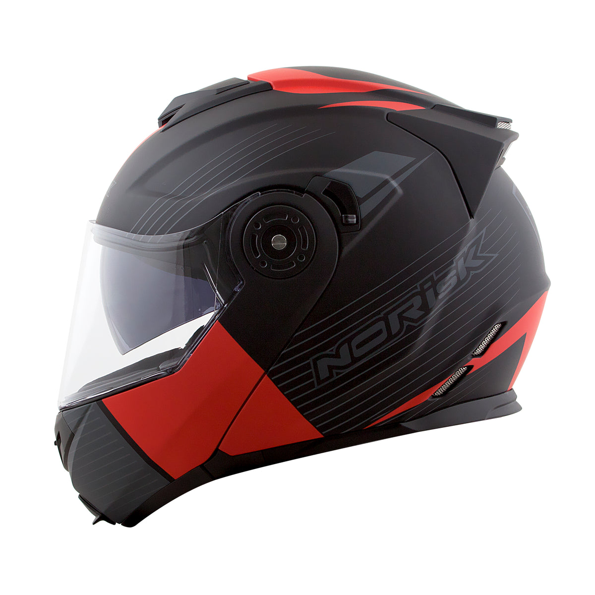 Capacete Norisk Route Stroke Preto Vermelho