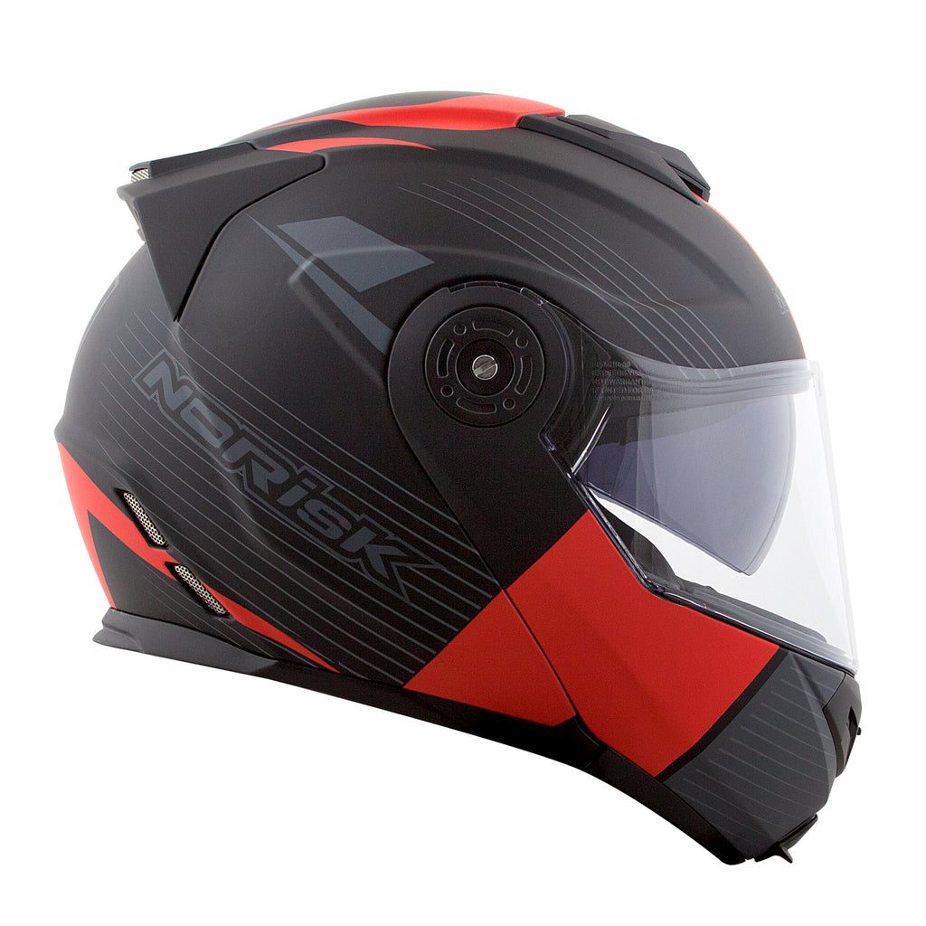 Capacete Norisk Route Stroke Preto Vermelho