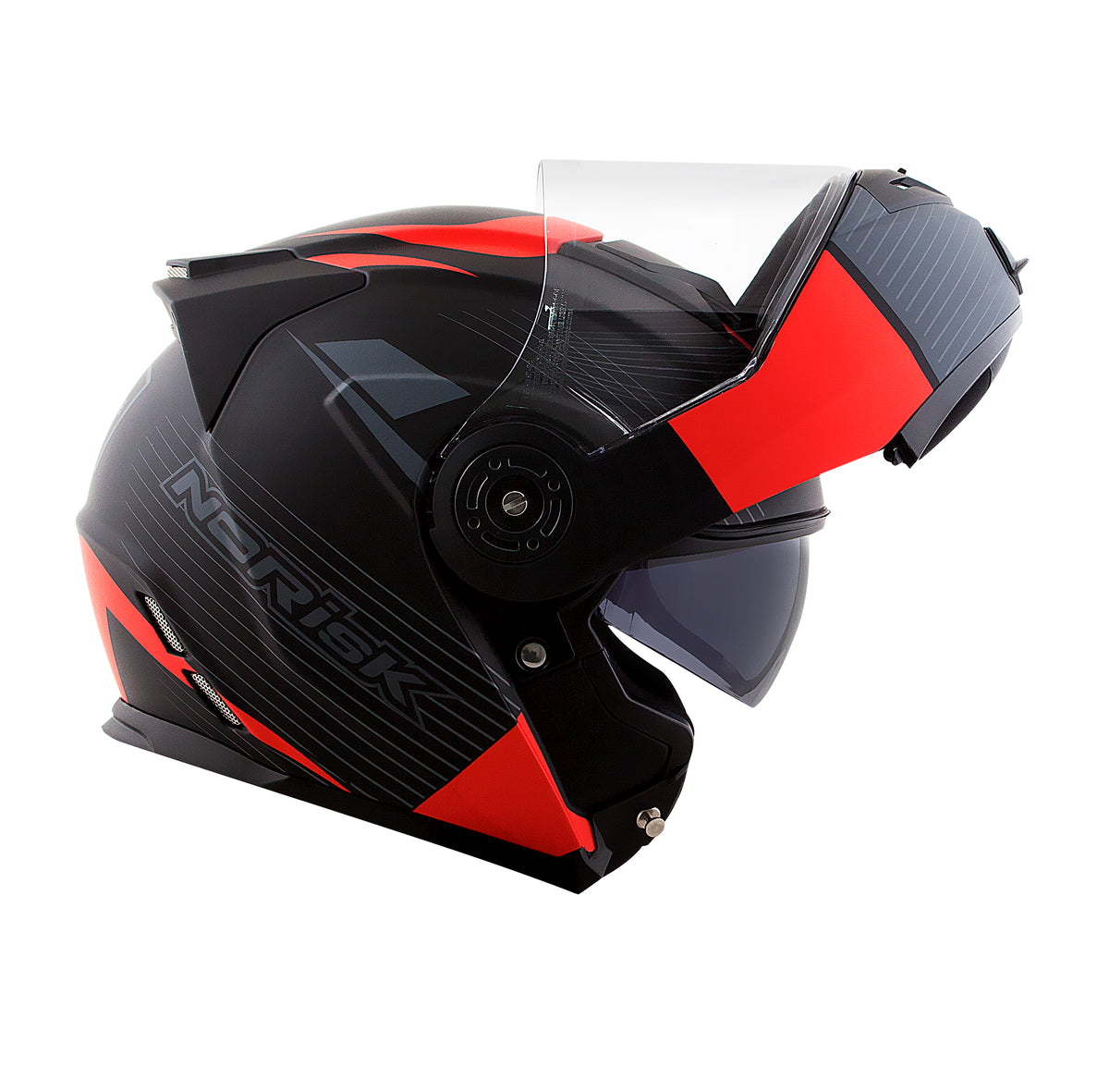 Capacete Norisk Route Stroke Preto Vermelho