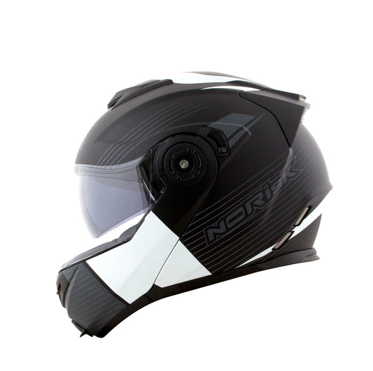 Capacete Norisk Route Stroke Preto Branco