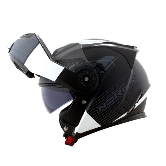 Capacete Norisk Route Stroke Preto Branco